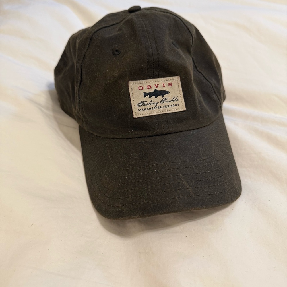 Orvis Waxed Olive Green/Brown Baseball Cap